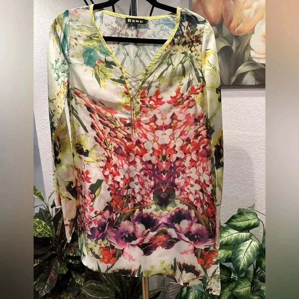 Bano floral mini dress size 1 - Picture 3 of 10